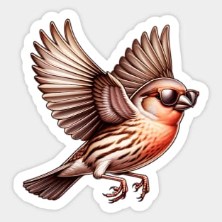 Flying House Finch Sticker